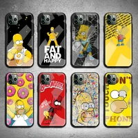 fashion homer lovely j simpsones phone case tempered glass for iphone 13 12 11 pro mini xr xs max 8 x 7 6s 6 plus se 2020 cover