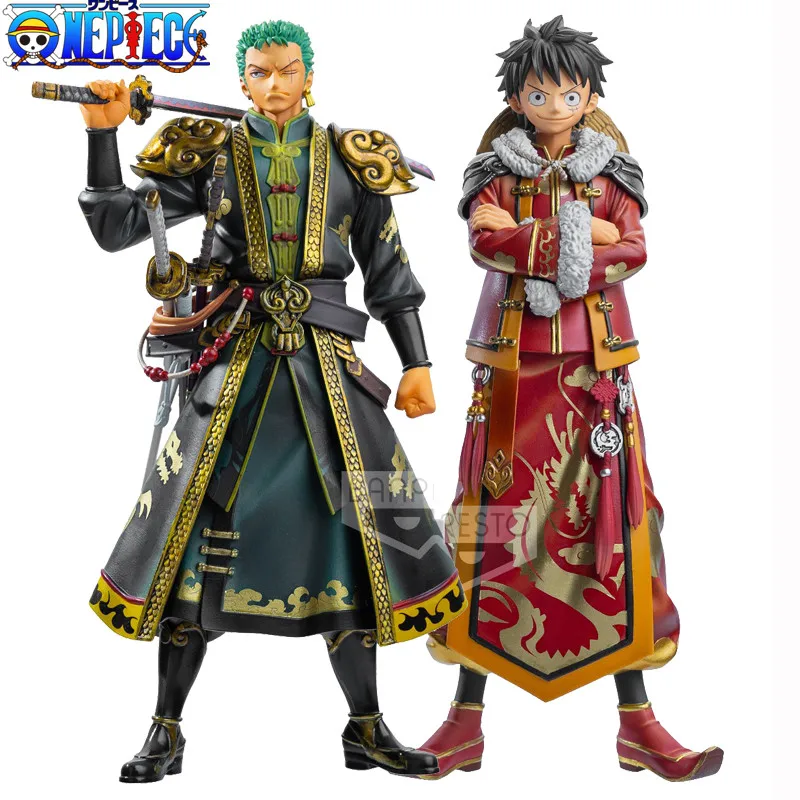 

17cm One Piece Figure Roronoa Zoro Luffy Chinese New Year Style The Grandline Men KOUKAIOH KIKOU Action Figure PVC Model Toys
