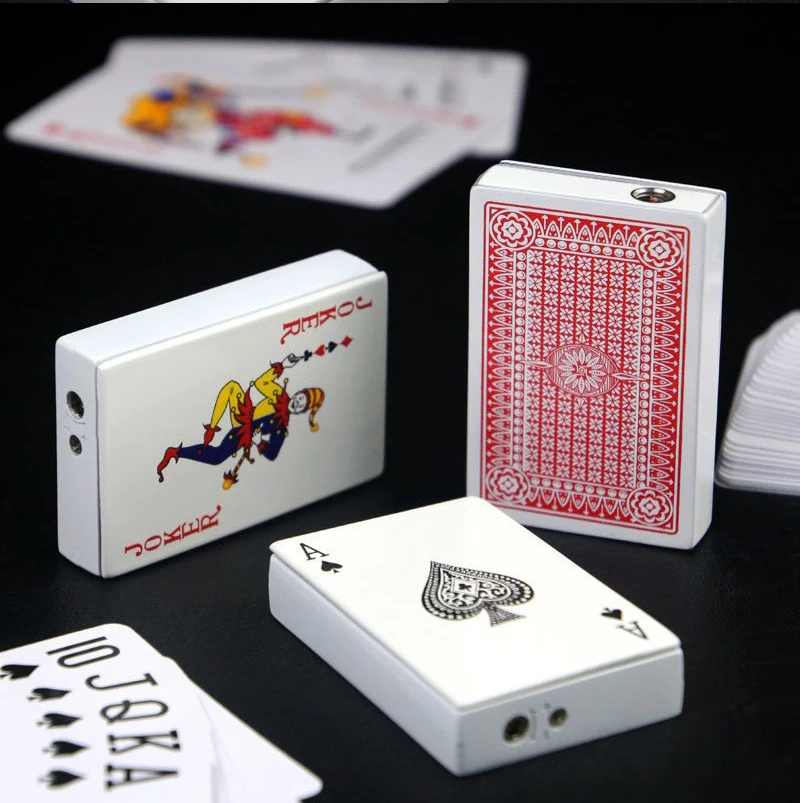 New Metal Playing Cards Jet Lighter Unusual Torch Turbo Butane Gas Lighter Creative Windproof Outdoor Lighter Funny Toys For Men images - 6