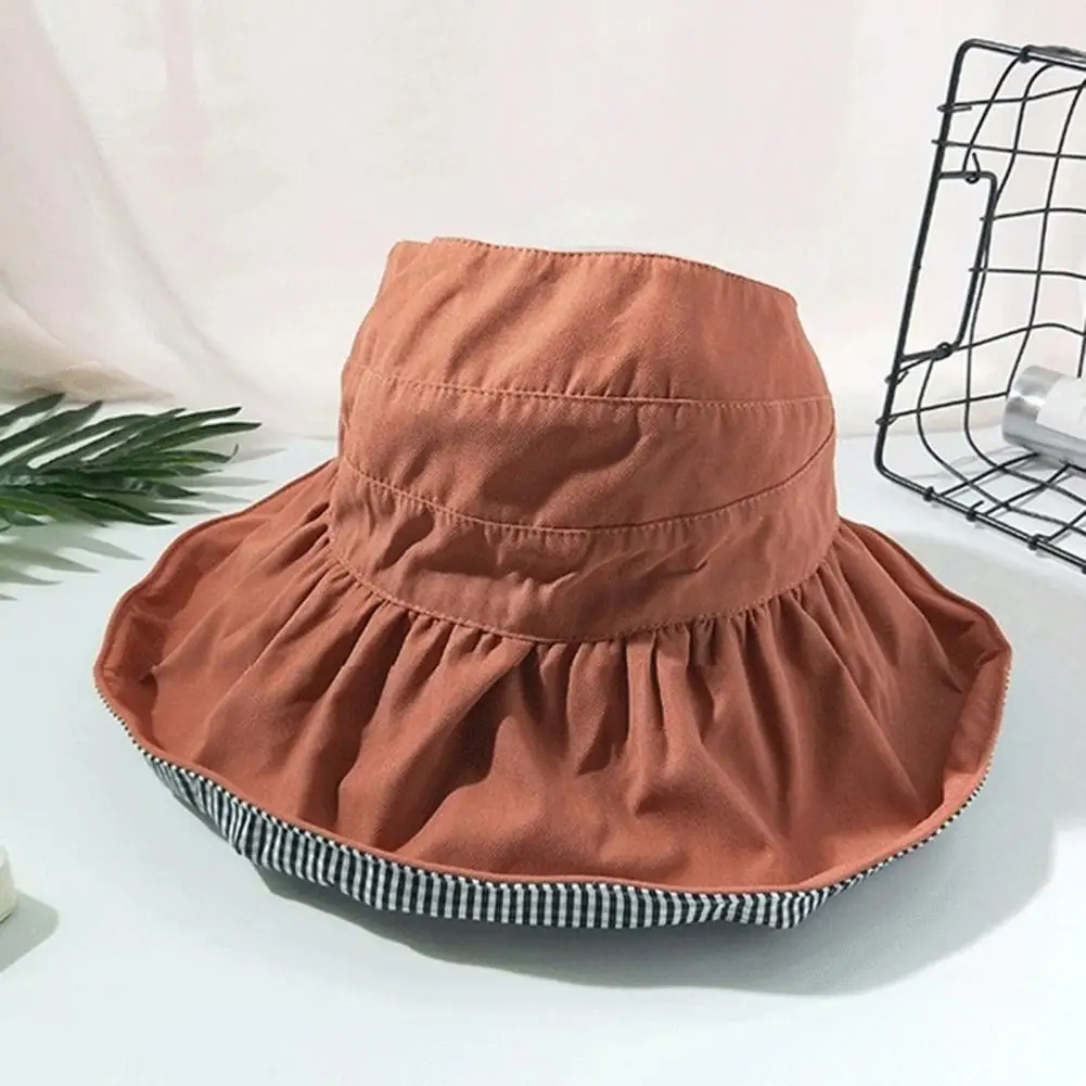 

Sweet Lady Summer Cap Face Protection Detachable Windproof Strap Breathable Women Sun Hat Fasten Tape Summer Sun Hat Headwear