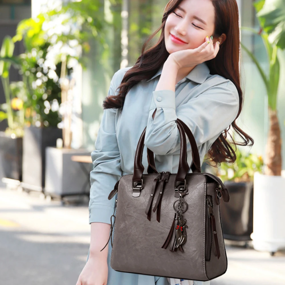 PU Bucket Handbags 4pcs/Set Composite Bags High Quality Ladies Handbags Female PU Leather Shoulder Messenger Bags Tote Bag Bolsa