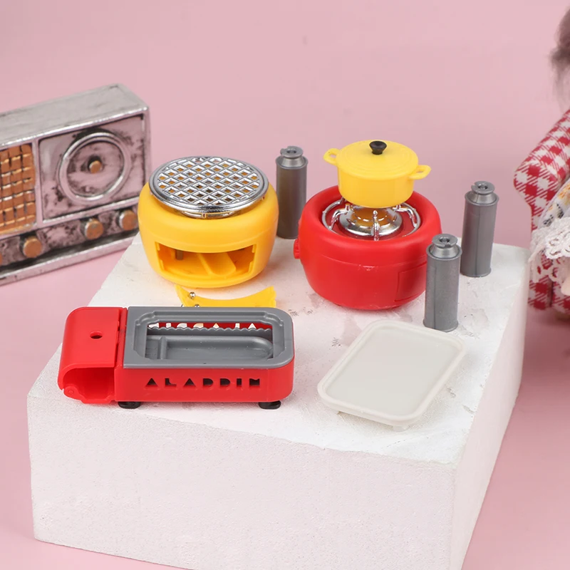 

1set Dollhouse Miniture Outdoor Barbecue Mini BBQ Grill Doll Accessories Toy Simulation Decoration Model Accessories Toy