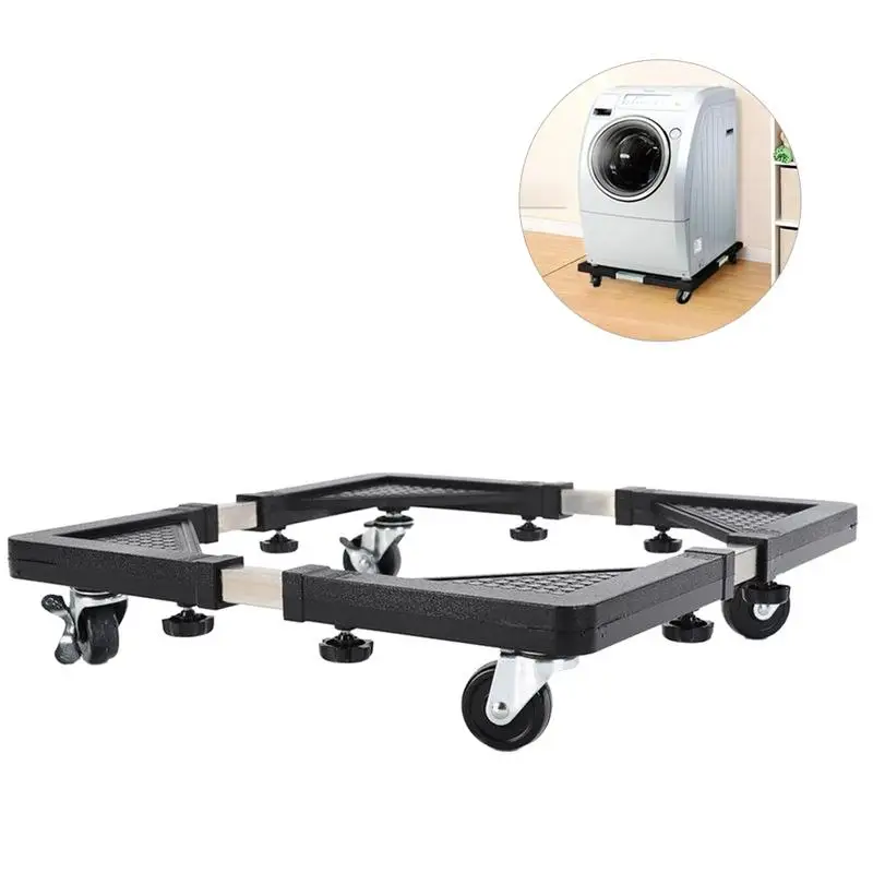 

Roller Washing Machine Mobile Refrigerator Base Reinforced Retractable Movable Rack With Wheels Kitchen Fridge Base Bracket