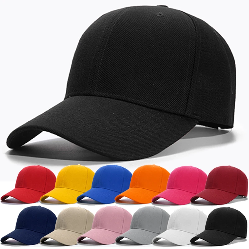 

Summer Solid Color Women Baseball Cap Summer Adjustable Unisex Baseball Caps Women Men Sun Hats Black Hip-hop Hat Wholesale