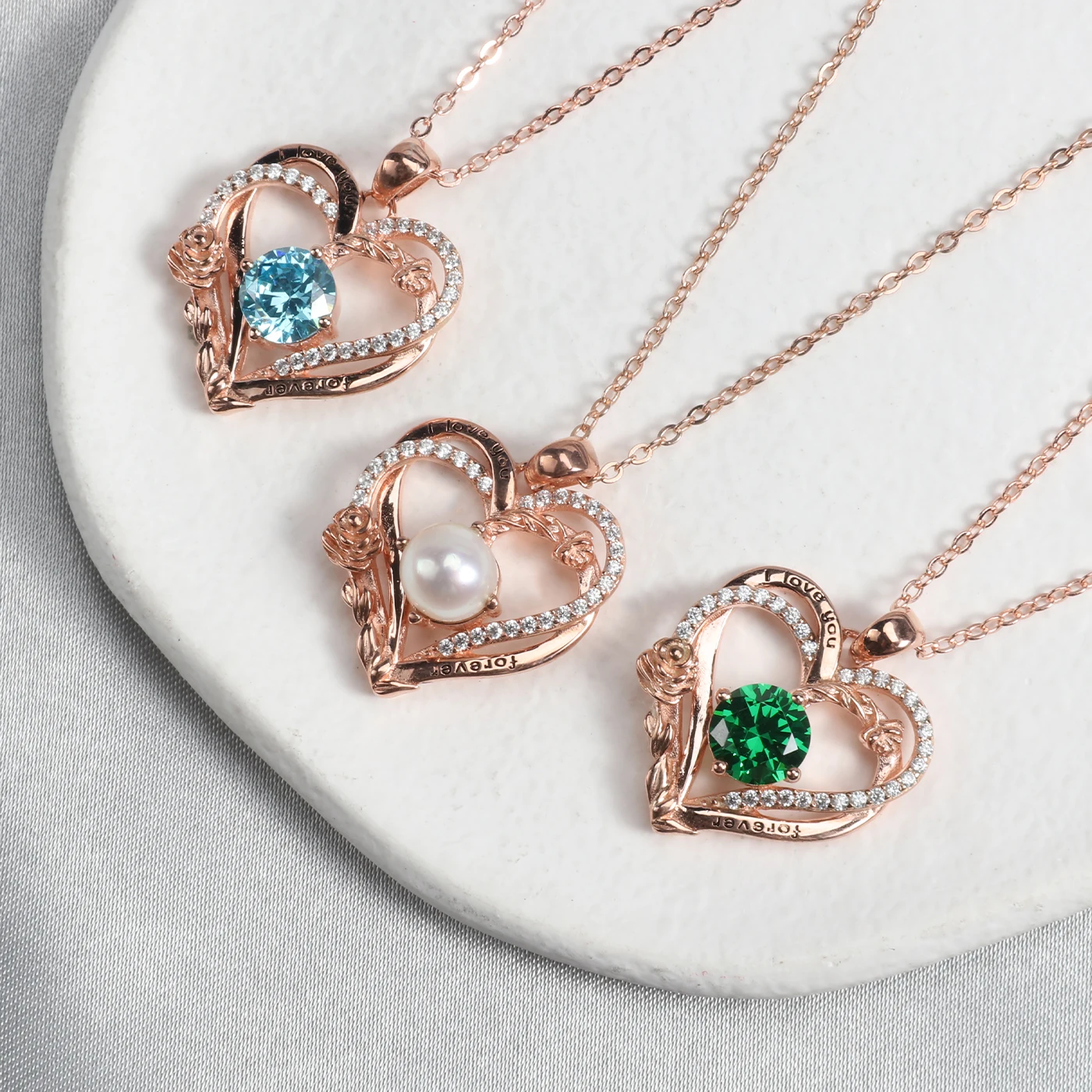 Серебряное ожерелье YYSuniee S925 с полым сердцем и розой