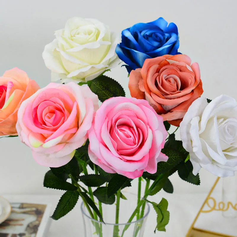 Букет искусственных цветов 50 см красное бархатное украшение для свадебного