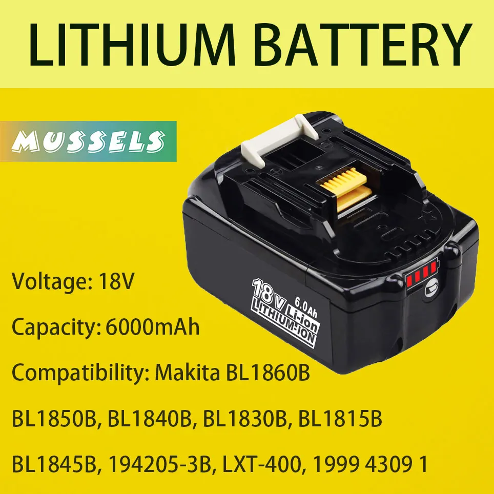 

Makita 18V battery with LED indicator 18V LXT battery BL1860 BL1850 BL1850B BL1840 BL1840B BL1830 BL1830B BL1815