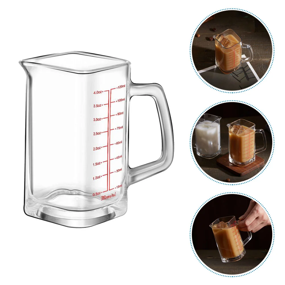 

Single Spout Glass Measuring Jug Espresso Shot Milk Glass Multi-Purpose Measuring Mug