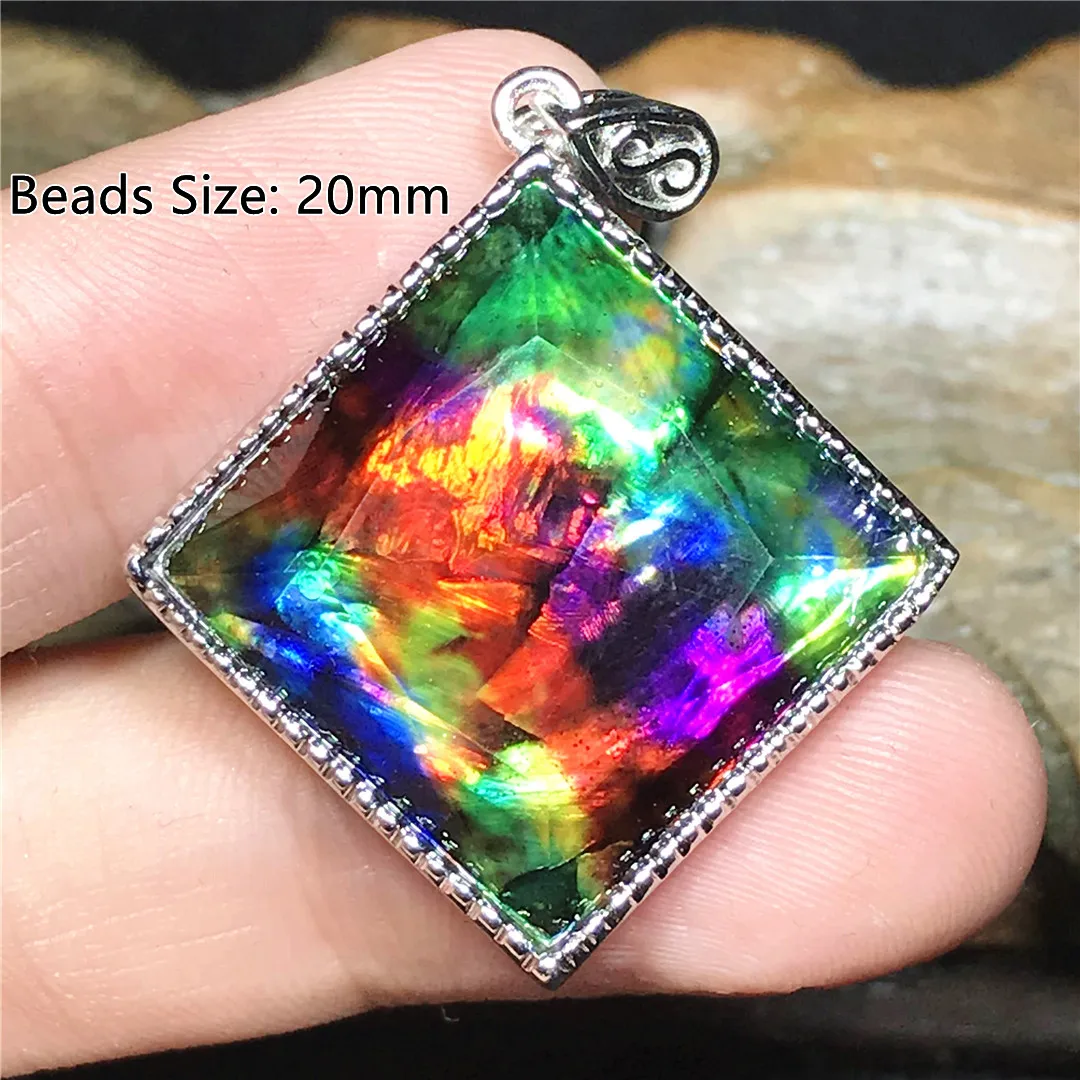 

Top Natural Green Ammonite Ammolite Rare Pendant Jewelry For Woman Men Healing Reiki Gift Crystal 10mm Beads Beauty Stone AAAAA