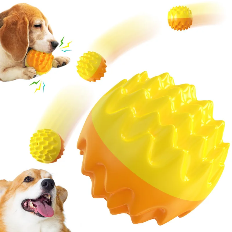 

Funny Squeaky Dog Toys Ball Toothbrush Interactive Teeth Cleaning Puppy Chew Toys Pet Throwing Training Bite Toy Dog Accessories