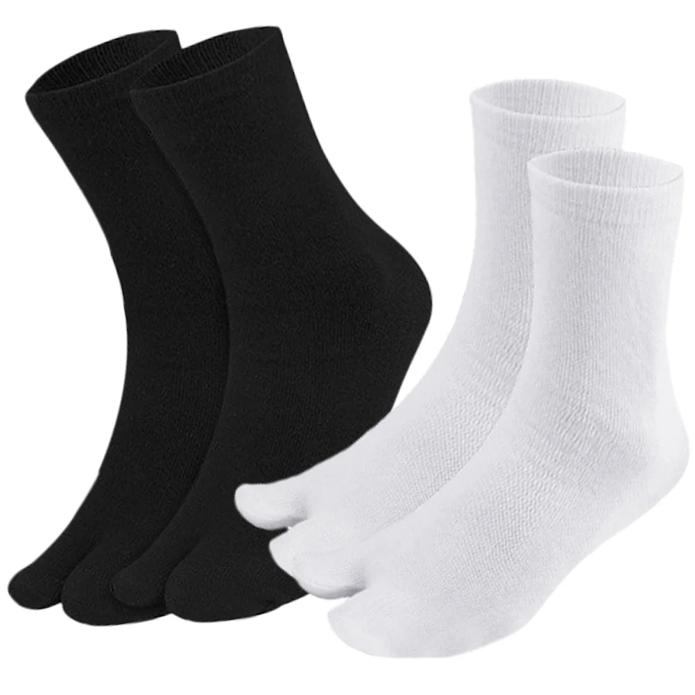 

2 Pairs Toe Separator Socks Women Anti-skid Non-skid Slip High Ankle Non-slip Toes Separated Silicone