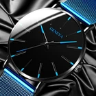 2022 минималистичные мужские часы Женева, ультратонкие синие кварцевые наручные часы из нержавеющей стали в деловом стиле