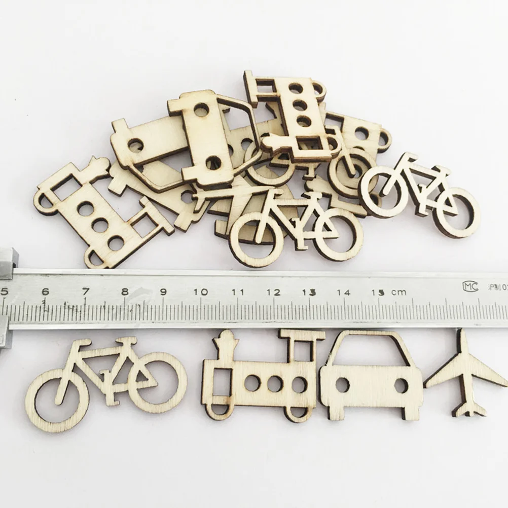 

Wood Pieces Wooden Vehicle Graffiti Cutout Slices Crafts Car Ornament Scrapbooking Hanging Kid Discs Wedding Drawing Tag Slice