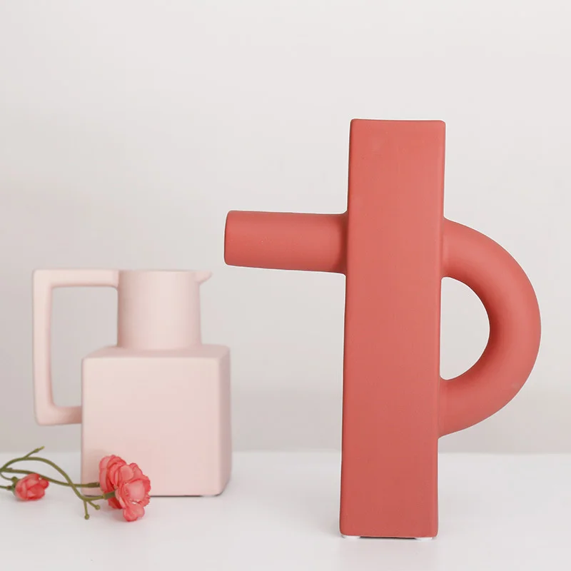 Wei nettle скандинавская геометрическая неправильная ваза Morandi с цветочным рисунком