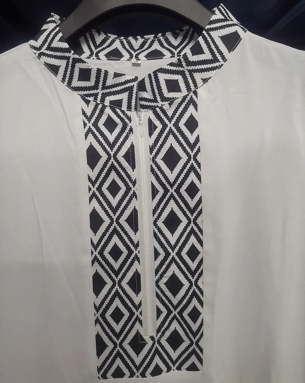 Muslim Fashion Men Clothes Jubba Thobe Islamic Men Clothing Arab Middle Eastern Kaftan White Printed Zipper Muslim Dress For Man