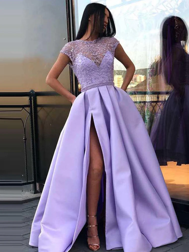 PLEINDl Elegant Evening Dresses O-Neck Short Sleeve Asymmetrical Chiffon Knee-Length 2022 New of Ruched Classic Prom Dress Women
