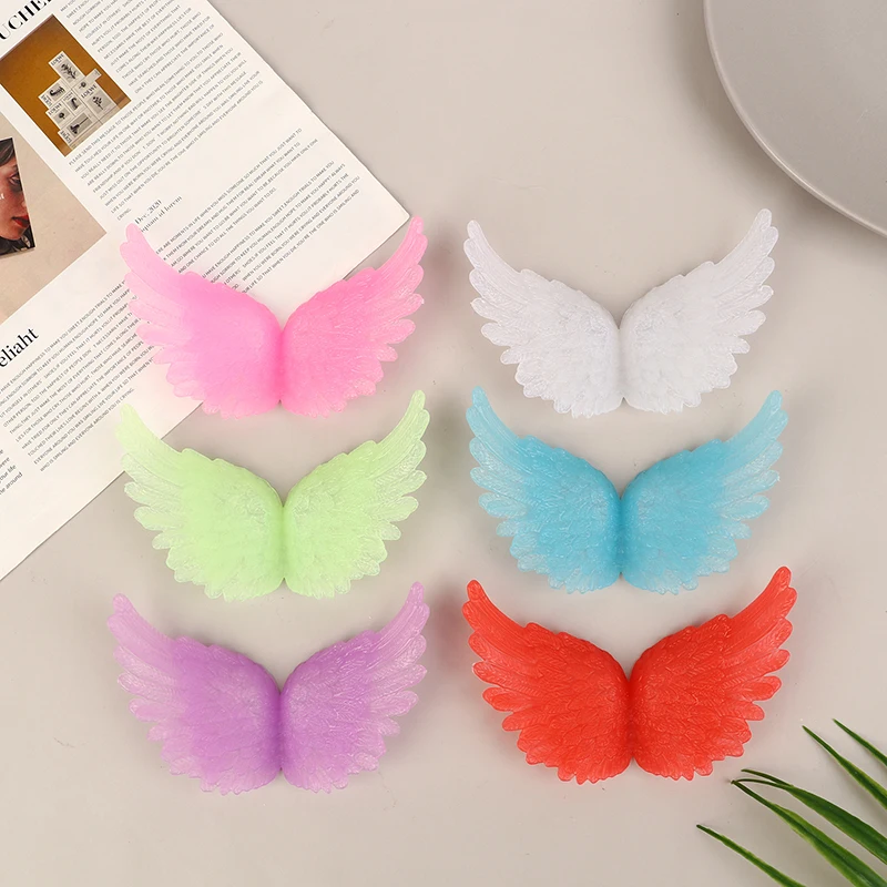 

6 шт., светящиеся в темноте крылья ангела, рождественские аксессуары для рукоделия, украшение для торта, искусственный Декор для дома