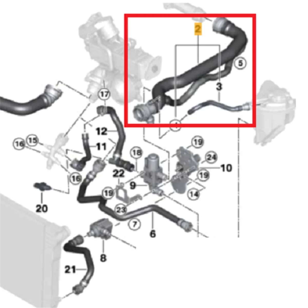 17127809818 Верхний шланг охлаждающей жидкости радиатора для BMW F07 F10 F11 520d 525d Xd