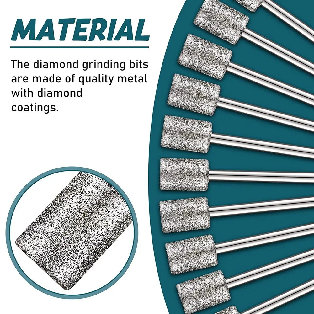 10 шт. алмазная шлифовальная головка хвостовик 1/8 8 мм блока цилиндров для