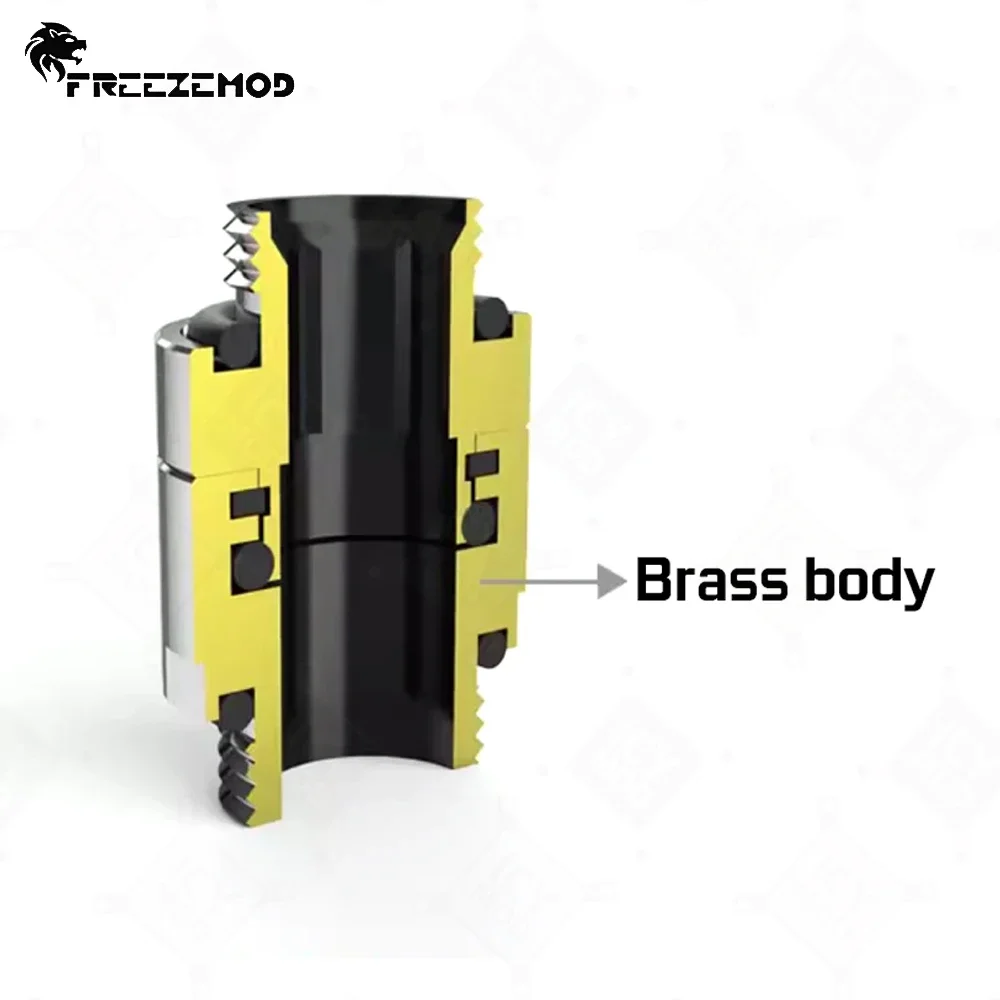 FREEZEMOD Резьба G1/4 Двойная наружная головка Латунь 15 мм Расширенный фитинг Двойные