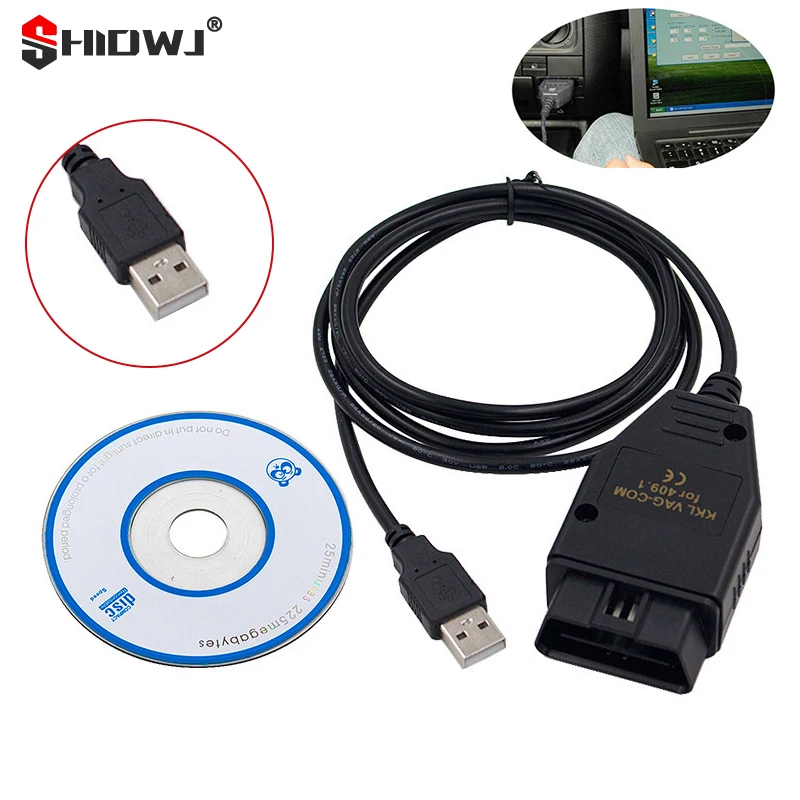 

VAG-COM 409.1 Vag Com Vag 409Com Vag 409 Kkl OBD2 USB Cable Scanner Scan Tool Diagnostic Interface For Audi Seat Skoda