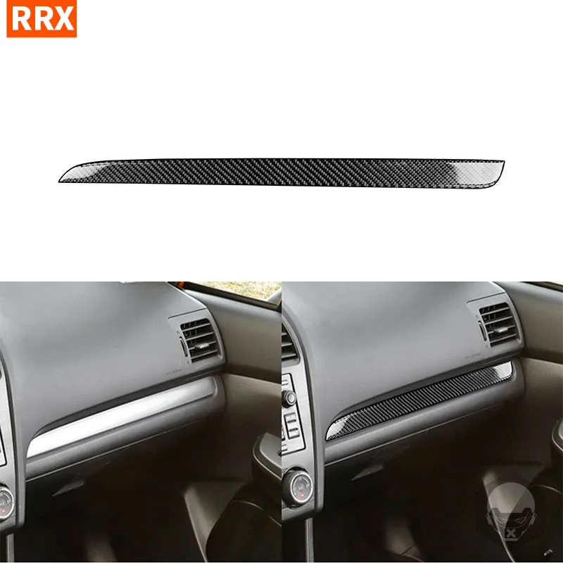 

For Subaru Impreza WRX STI XV Crosstrek 2012 2013 2014 Carbon Fiber Copilot Dashboard Trim Strips Stickers Car Accessories