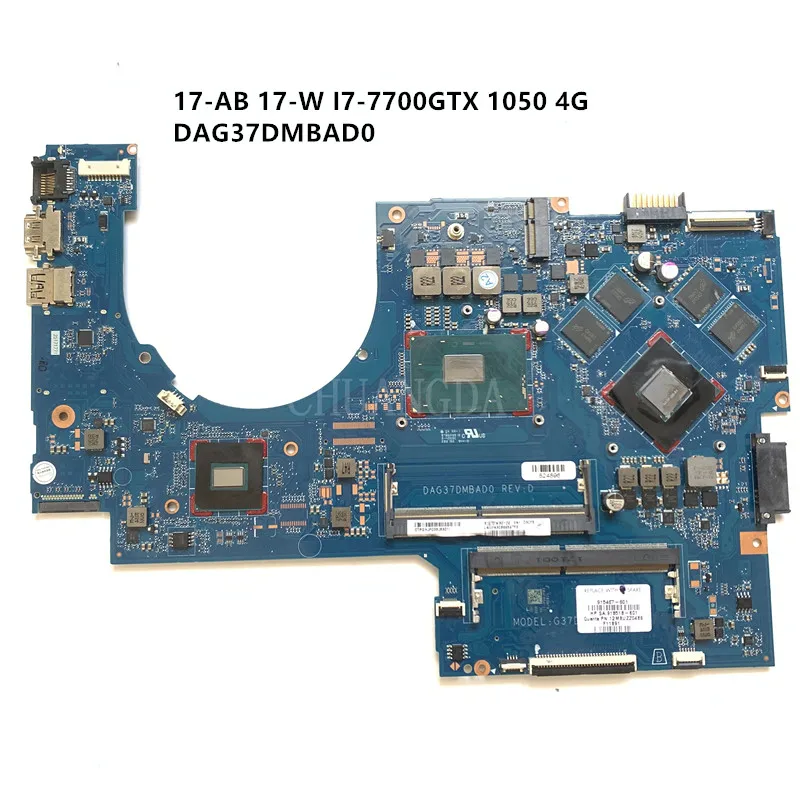 

Работает с материнской платой HP PAVILION 17-AB 17-W 915467-601 915467-501 DAG37DMBAD0 i7-7700HQ cpu + 1050 4GB