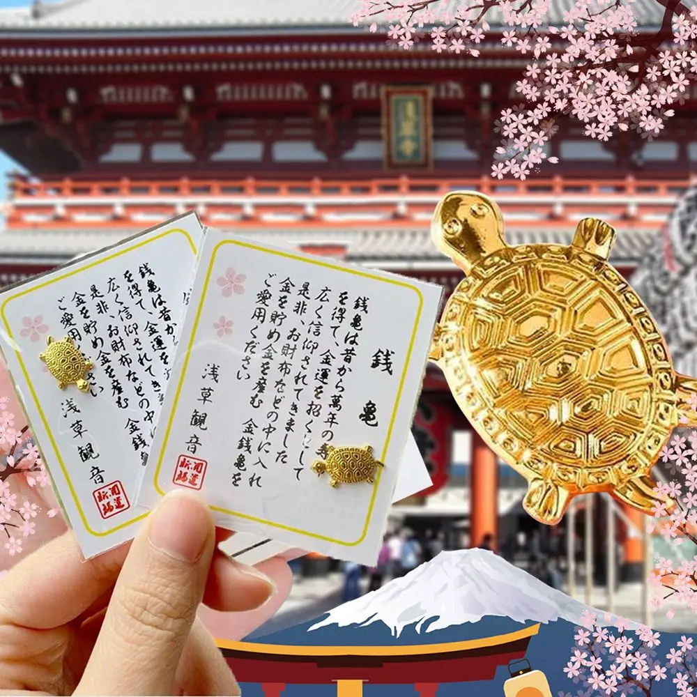 

Feng Shui Golden Money Turtle Wealth Japanese Home Office Decoration Lucky Gift Sensoji Temple Praying Fortune Tool