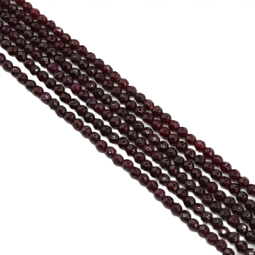 

APDGG 4mm 5 Strands Natural Purple Rose Agate Faceted Round Beads Gemstone Beads 15" Strand Jewelry Making DIY