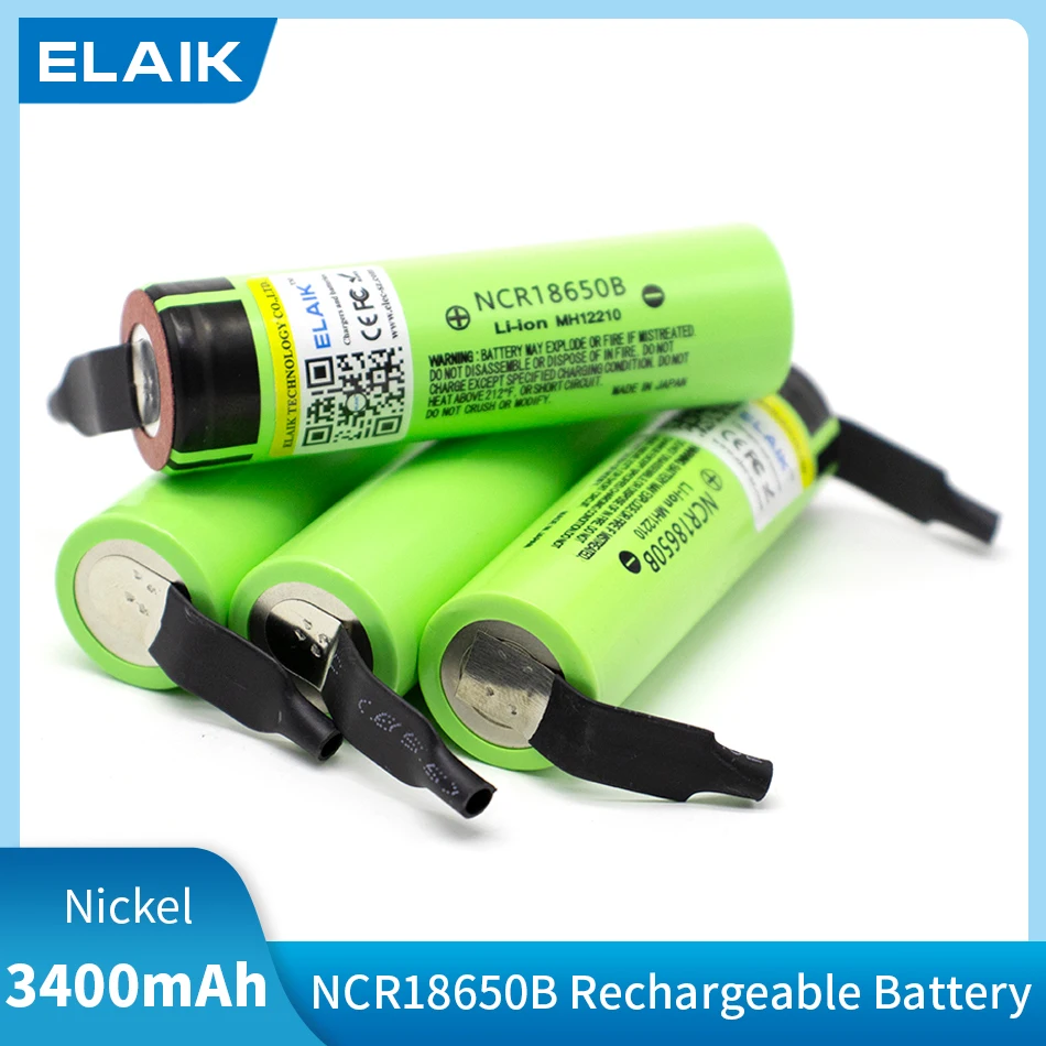 5 шт. ELAIK 34B 18650 NCR18650B 3 7 В 3400 мАч литиевая аккумуляторная батарея для аккумулятора +
