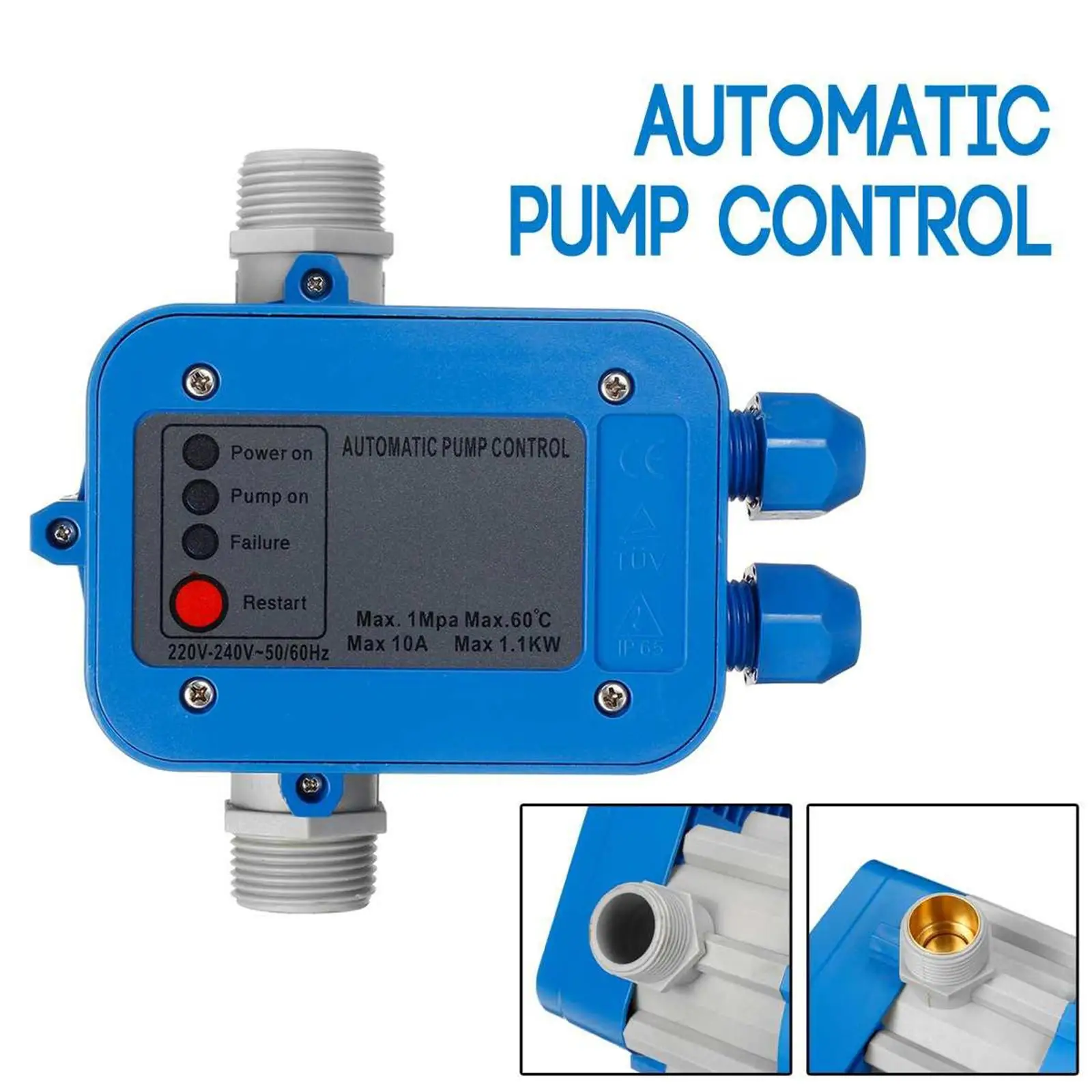 

Автоматический контроллер давления водяного насоса, прочный водонепроницаемый переключатель автоматического управления, аксессуары для насосов, 1 шт.
