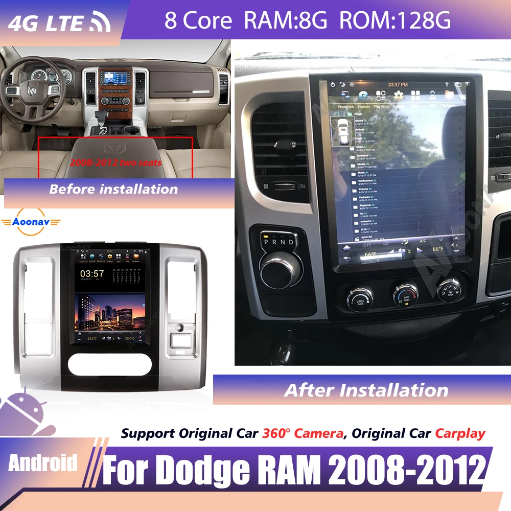 

Car radio touch screen For Dodge RAM 2008 2009 2010 2011 2012 Automotive Central Android System Stereo Head Unit Recorder
