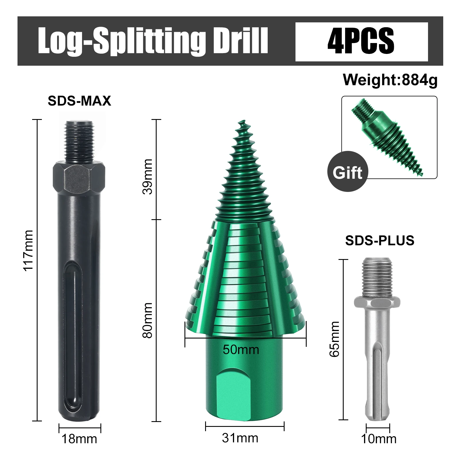 Сверхмощный дровокол для влажной и сухой древесины, совместимый с SDS-Plus SDS-Max, быстрая смена, съемный, с защитой от застряги вадим иванович назаров эволюция не по дарвину смена эволюционной модели