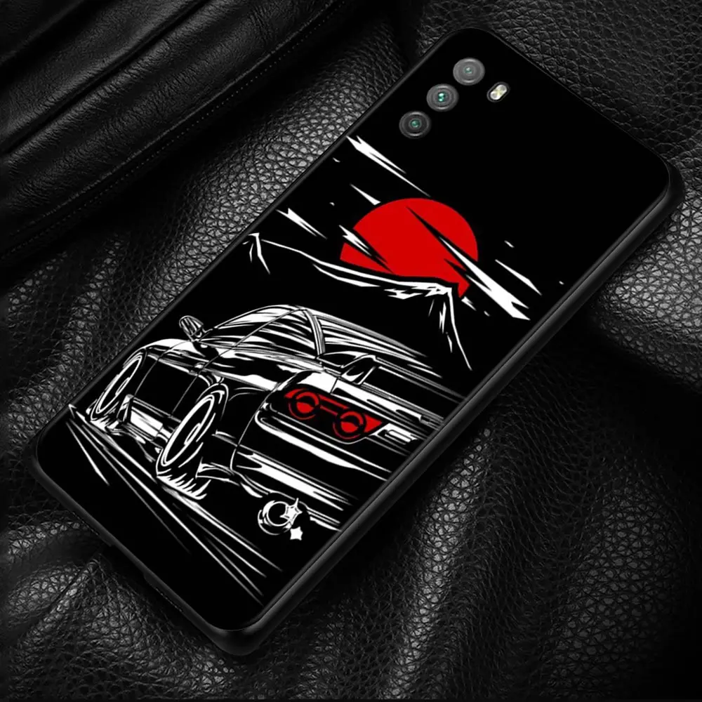 

Phone Case For Xiaomi POCO F3 X4 X3 GT X3 M3 M4 Pro X3 NFC 9T Silicone Fundas Black Coque sports car jdm drift