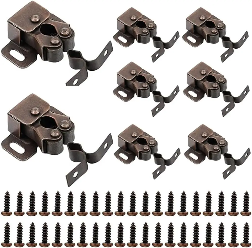 

10 шт. защелка для шкафа, двойная роликовая защелка, дверная защелка шкафа и фурнитура для защелки с винтами, сверхмощная роликовая защелка для шкафа, защелка для шкафа