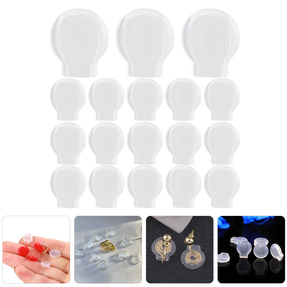 

50pcs Earring Backs Clip Earring Pad DIY Silicone Earring Cushions for Clips On Earrings