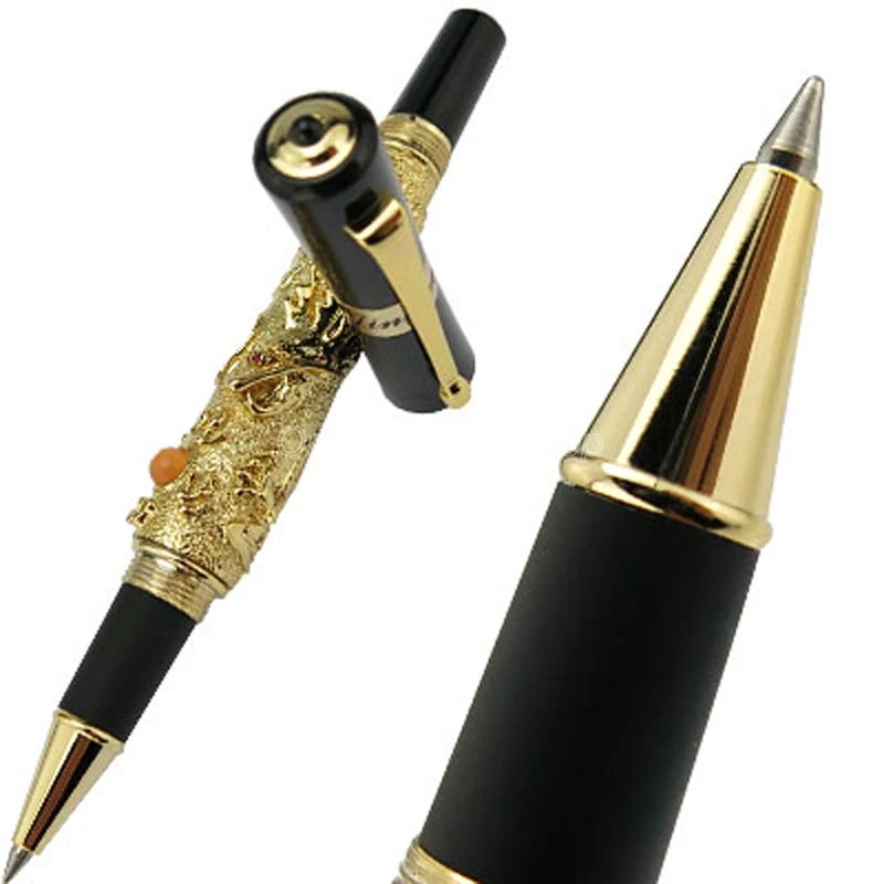 Jinhao Золотая древняя Летающая дракона резьба тиснение узор шариковая ручка
