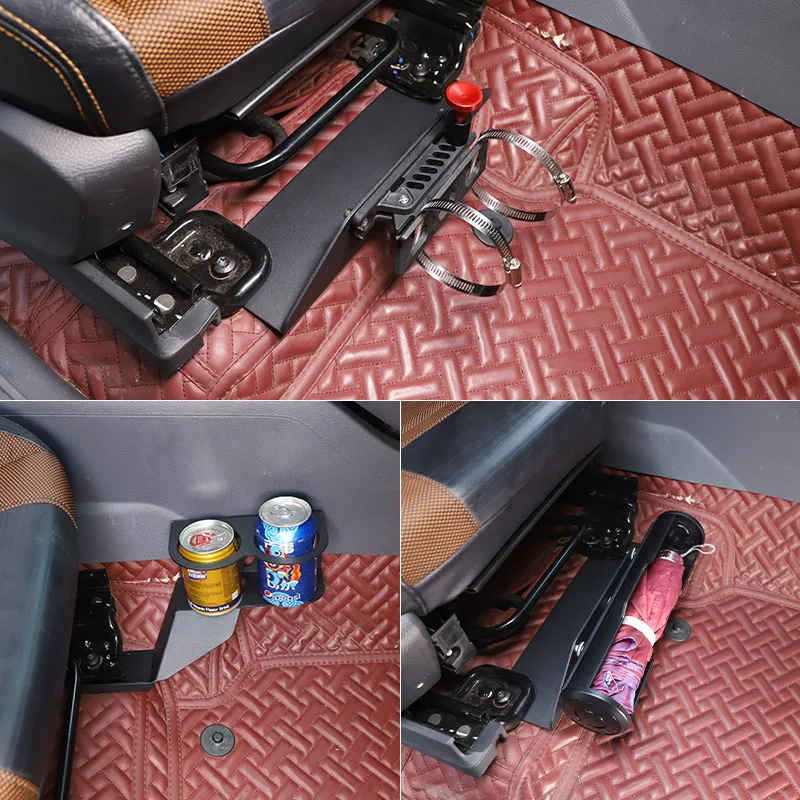 

For Ford Ranger 2015-2021 Car Passenger Seat Under The Cup Holder Fire Extinguisher Bracket Umbrella Barrel Car Accessories