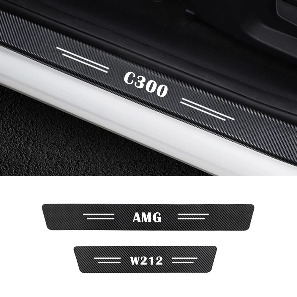 

4Pcs Car Door Sill Protector Carbon Fiber Sticker For Mercedes-Benz GLA CLA GLK AMG W108 W168 W124 W126 W140 W169 W176 C180 W170