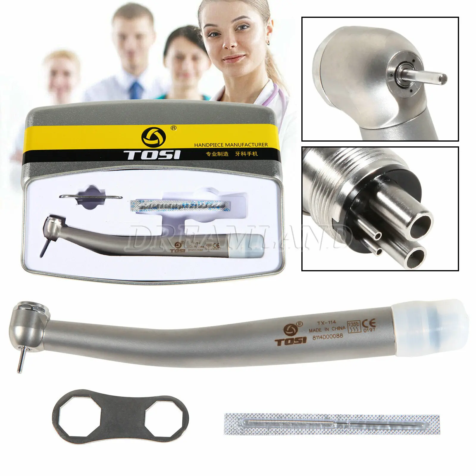 Фото NSK Style Dental тройной распылитель из нержавеющей стали, высокоскоростная фототурбина с 4 отверстиями №2