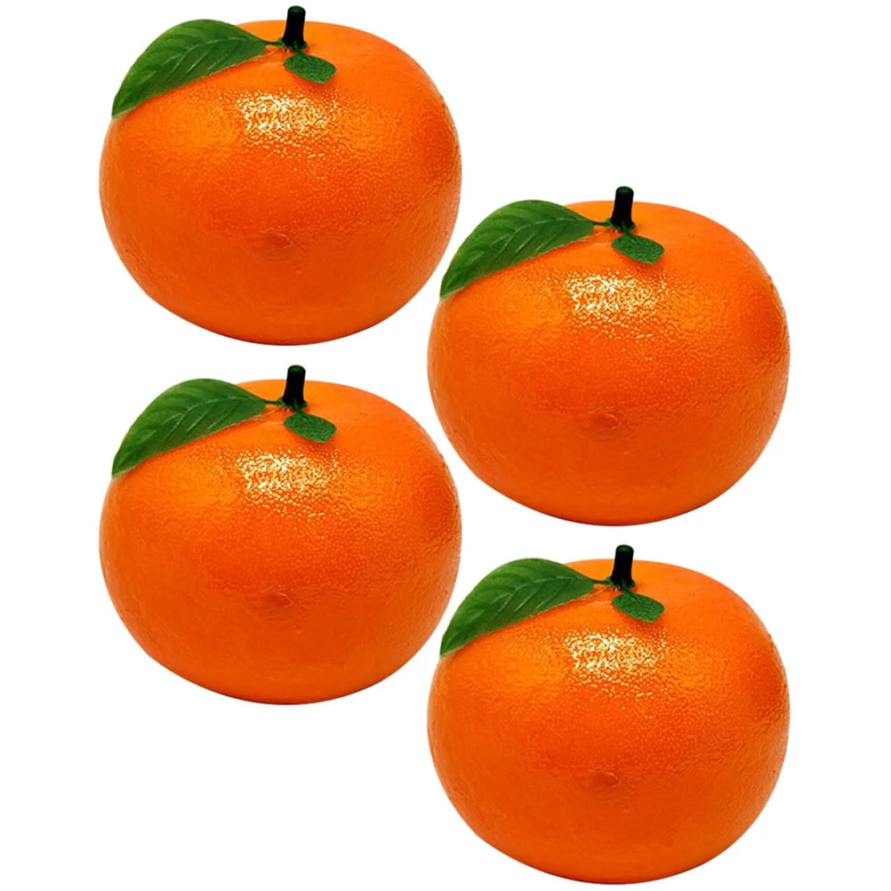 

4 Pcs Simulation Tangerine Ornament Artificial Oranges Decor Photography Prop