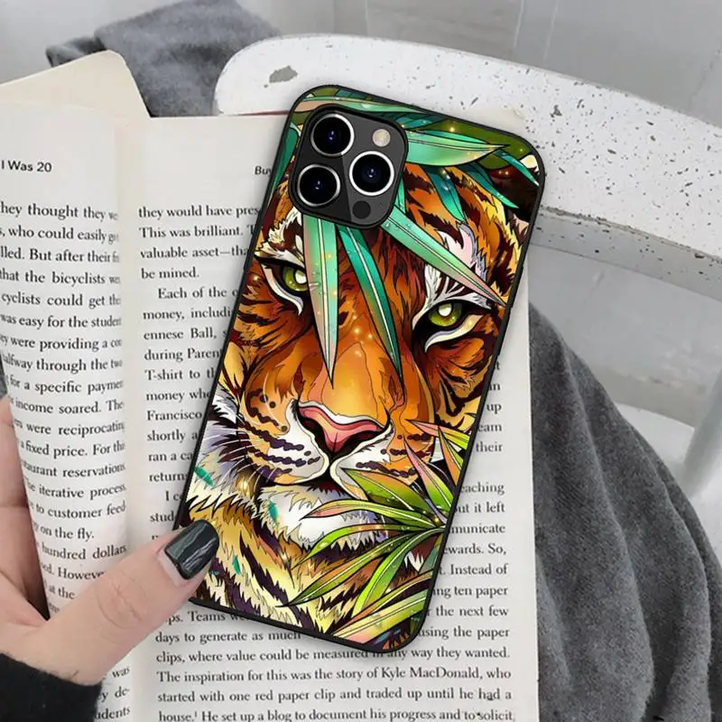 angry animal tiger Phone Case Silicone Soft for iphone 13 12 11 Pro Mini XS MAX 8 7 Plus X 2020 XR cover |