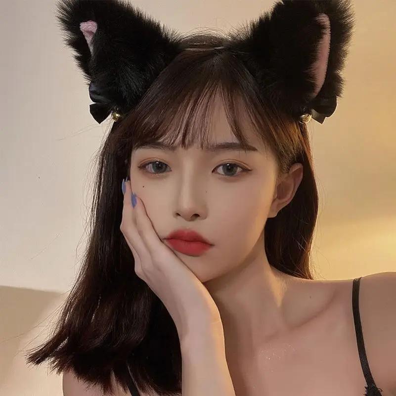 

Plush Bells Sexy Cute Cat Cat Ears Headband Fox Hairband Lolita Cosplay Headband Hairpin Headwear Accessories Female