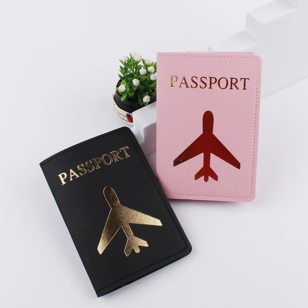Funda de pasaporte con estampado en caliente para pareja, conjunto de funda de pasaporte con letras, soporte de viaje, novedad