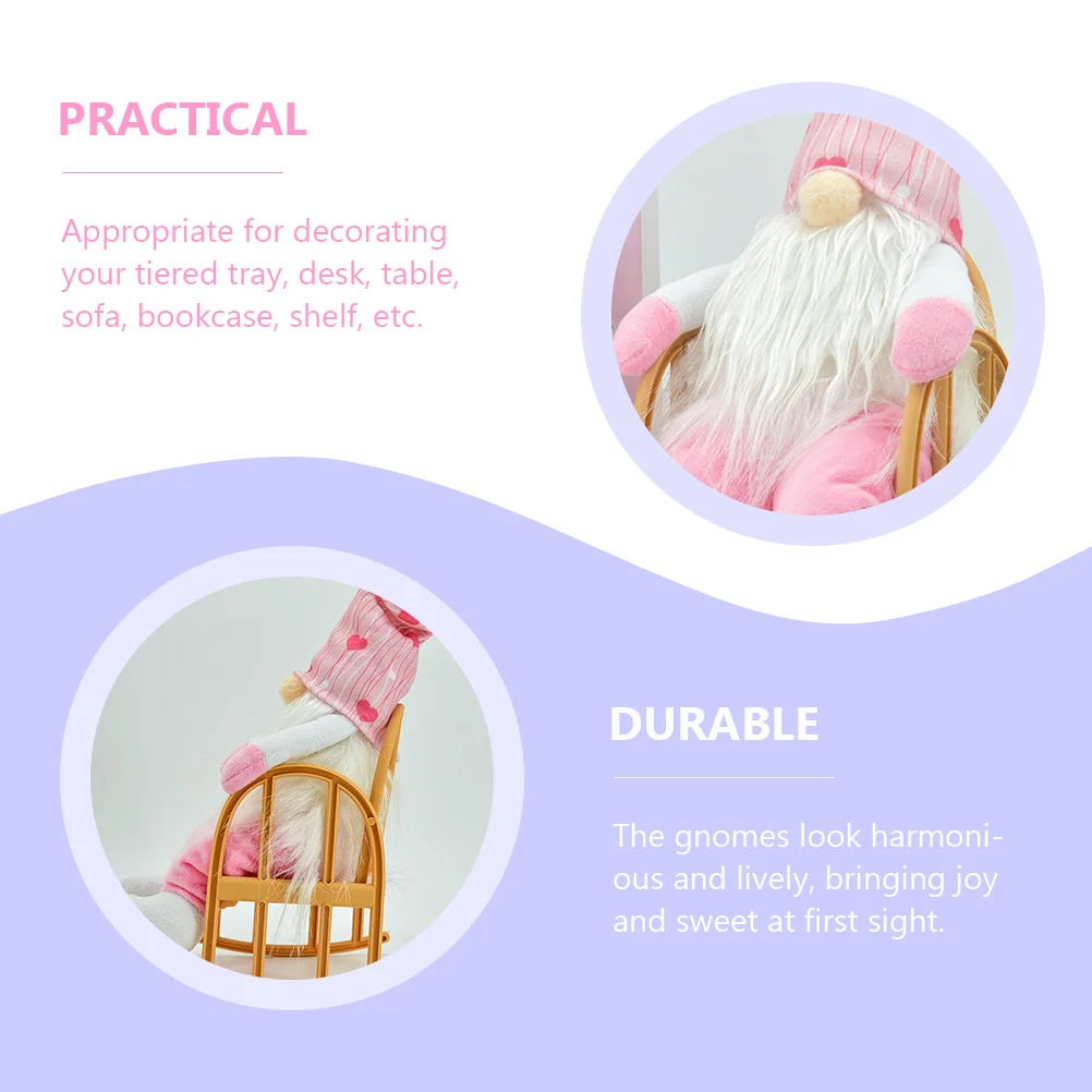 Декор стола Карликовое кресло-качалка Гном Плюшевый с украшением Сидящий на День