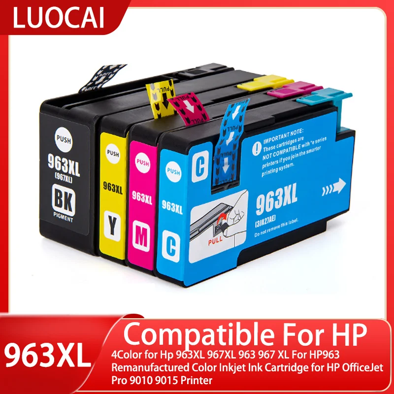 4 цвета для HP 963XL 967XL 963 967 XL восстановленного цветного струйного картриджа HP963