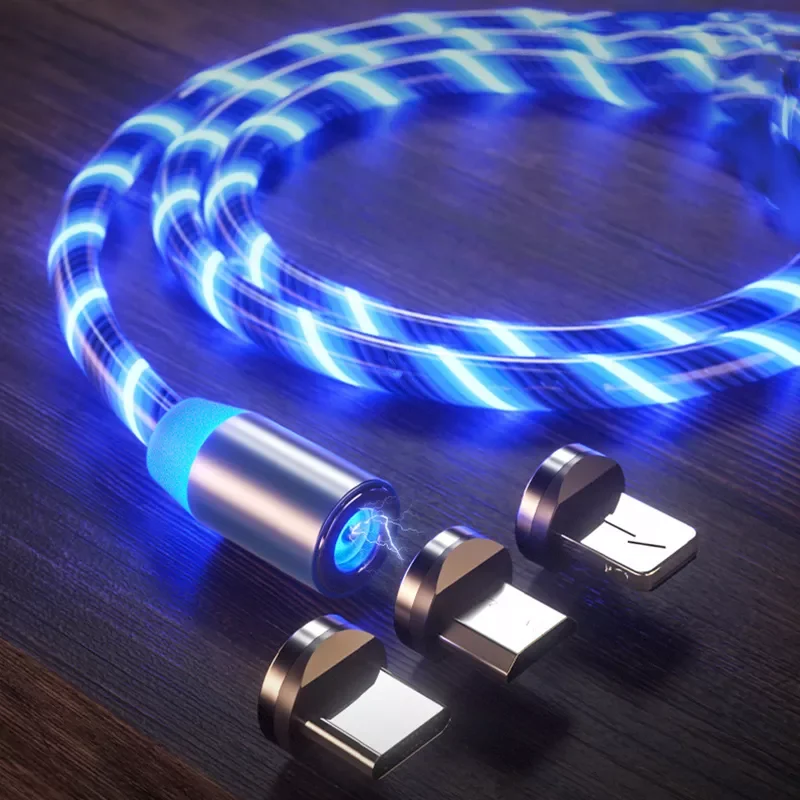 

Flow Luminous Lighting Charging Mobile Phone Cable Cord Charger Wire For Samaung LED Micro USB Type C For Iphone