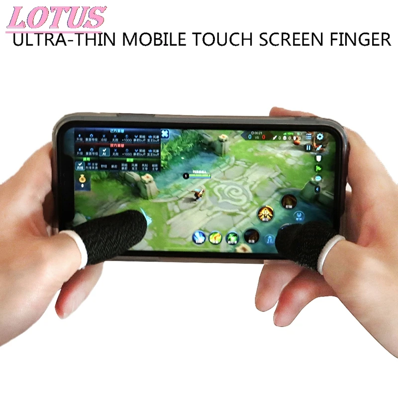 2/6PCS Mobile Game Sweat-proof Fingers Gloves Touch Screen Thumbs Finger Sleeve Carbon Fiber Black & White Black Pink Brand New