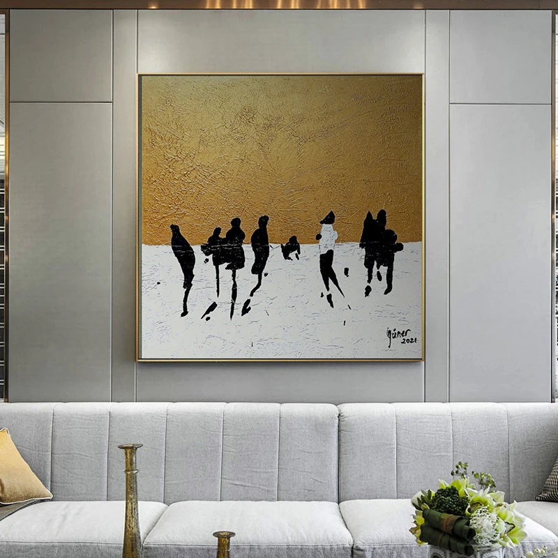 Оригинальная абстрактная краска, Постер и принты, Золотая и белая текстура, Настенный декор, холст для спальни, гостиной, домашнего декора