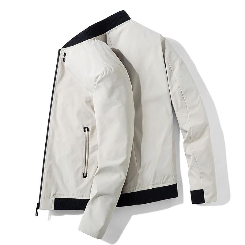 

2022 New Slim Young and Middle-aged Business Baseball Collar Jacket Men's Top Clothes Spring Jacket Men's Loose Casual Workwear